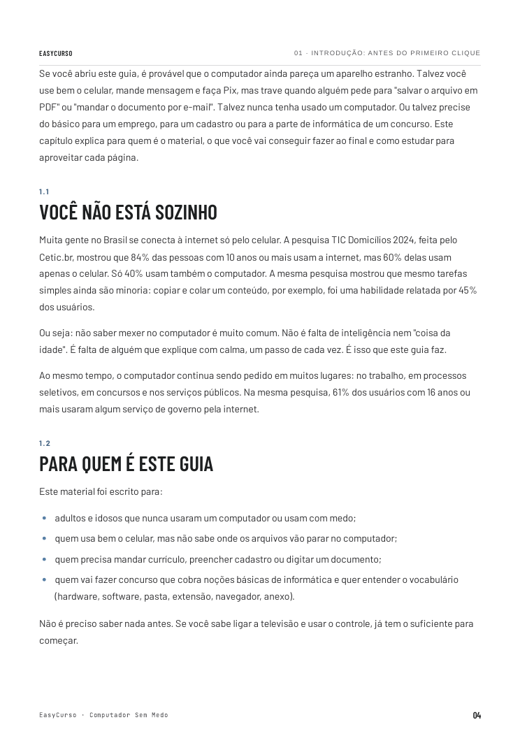 Página de amostra 2 do material Computador Sem Medo
