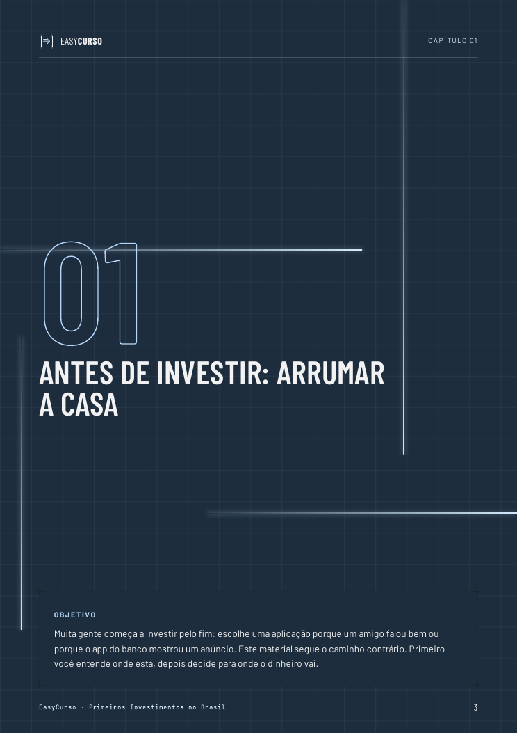 Página de amostra 1 do material Primeiros Investimentos no Brasil